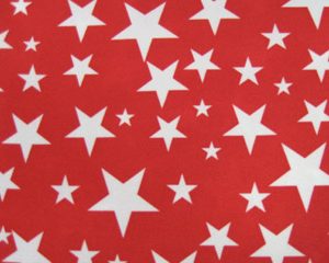 White Red Star Print