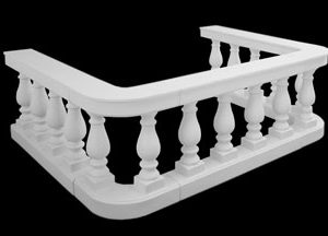 Curved Balustrade, White