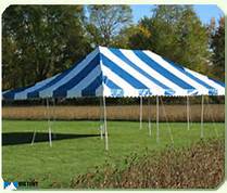 20x30 Blue/White Pole Canopy