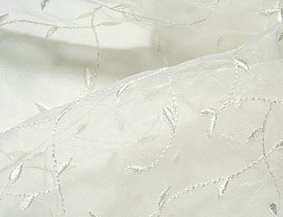 Ivory Embroidered Organza