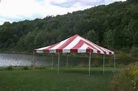 20x20 Red/White Pole Canopy