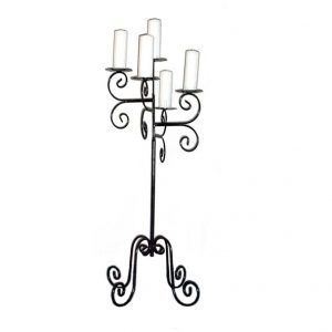 5-branch Dice Wrought Iron Candelabra