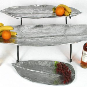 Banana Leaf Tray, 2 Tiered Aluminum