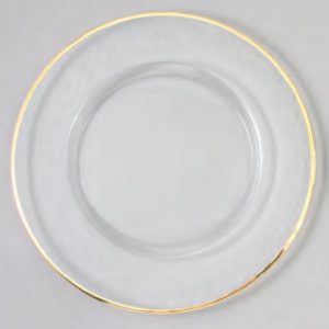 Gold Band Glass Charger, 12-inch