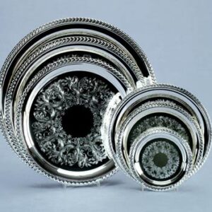 Silver Plate Tray, Round, Assorted Sizes