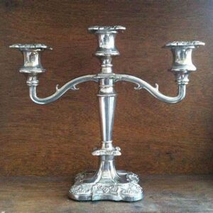 3-Light Silver Tableabra Candlestick