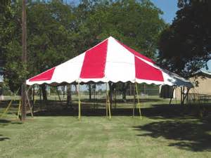 15x15 Red/White Pole Canopy