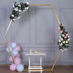 Gold Hexagon Arch, 8-ft
