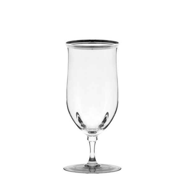 WINDSOR WATER GOBLET W/SILVER BAND, 16 OZ.