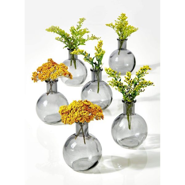 Ball Vase, 4" Smoke Grey
