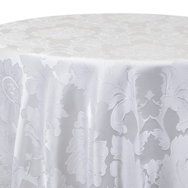 Alex Damask White Tablecloth