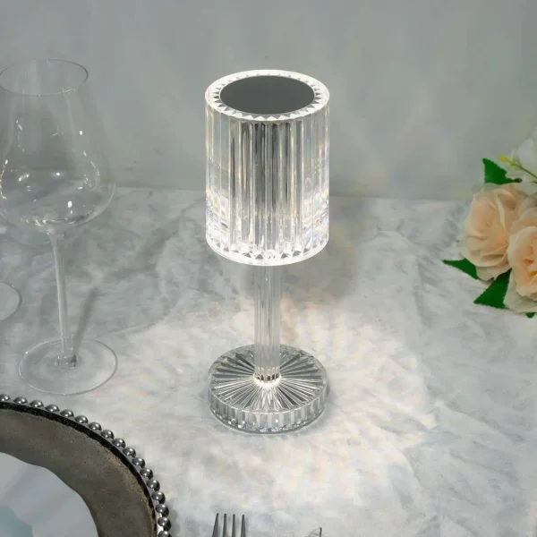 Table Lamp, LED Acrylic Cylinder